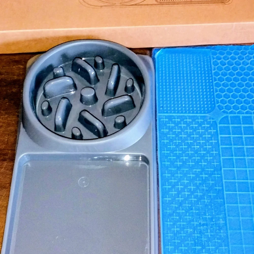 Apex Gray and Blue Dog Bowl Feeder